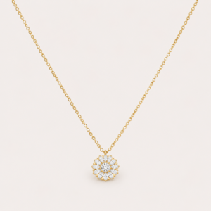 Sparkling Sunflower Rotatable Necklace