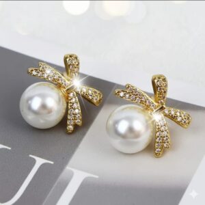 Pearl Bow Luxe Earrings