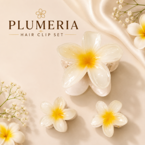 Plumeria Bloom Hair Clip Set