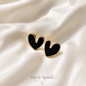 Midnight Heart Studs