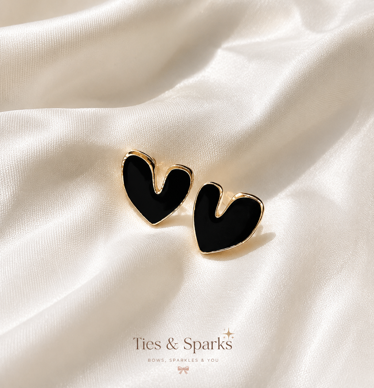 Midnight Heart Studs