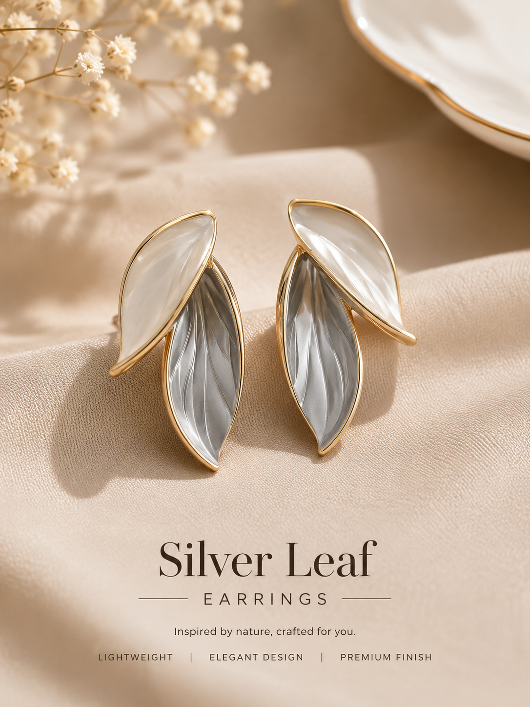 Frosted Leaf Earrings