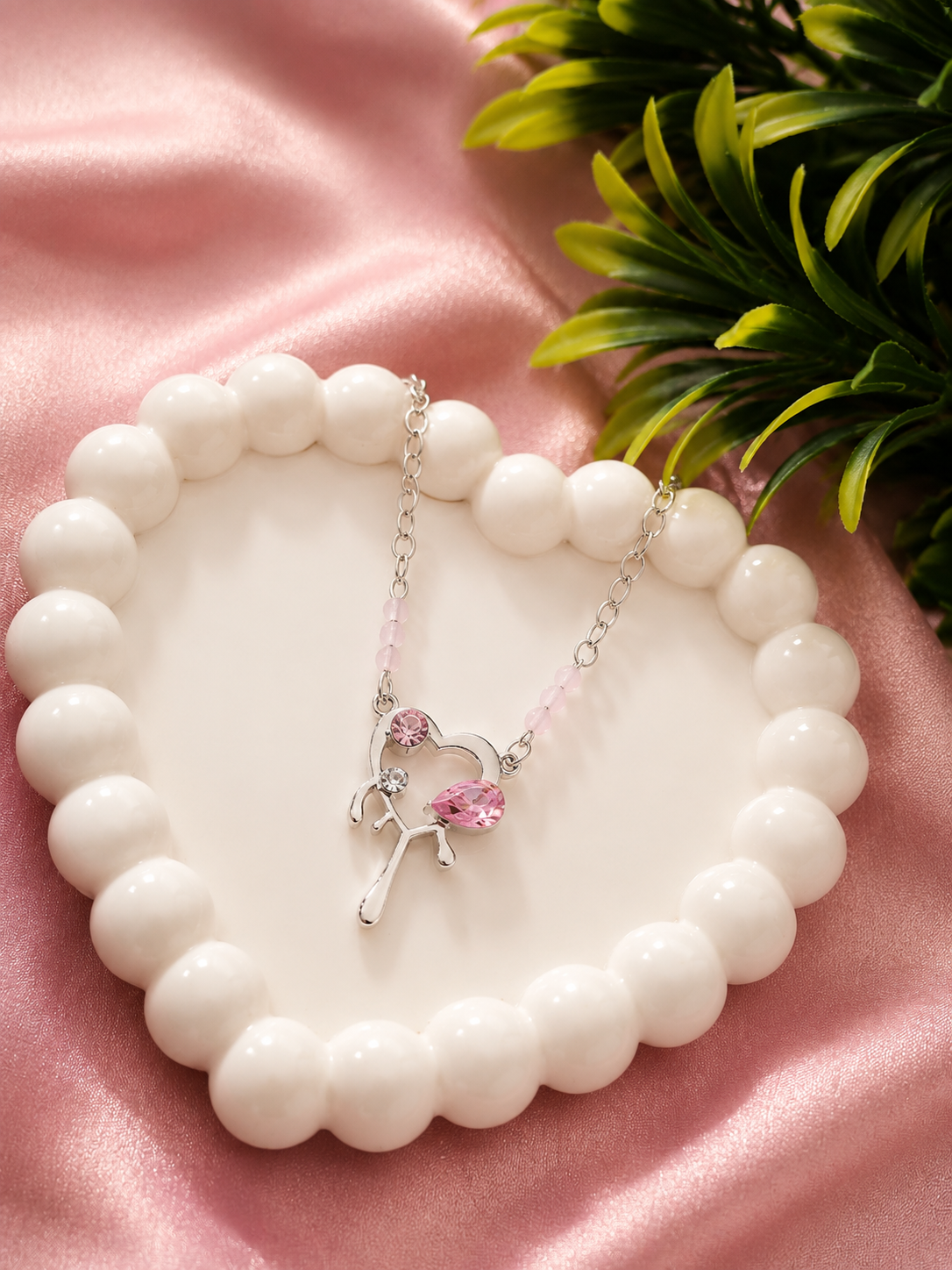 Blush Heart Charm Necklace