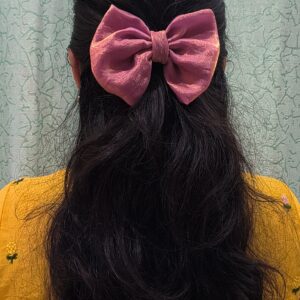Rose Gold Satin Bow Clip
