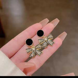 Midnight Spark Bow Earrings