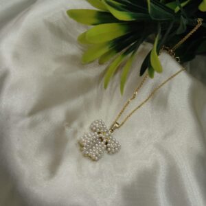 Pearl Petal Charm Necklace
