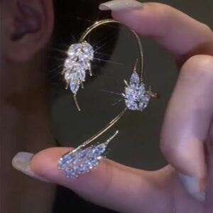 Crystal Leaf Hoops